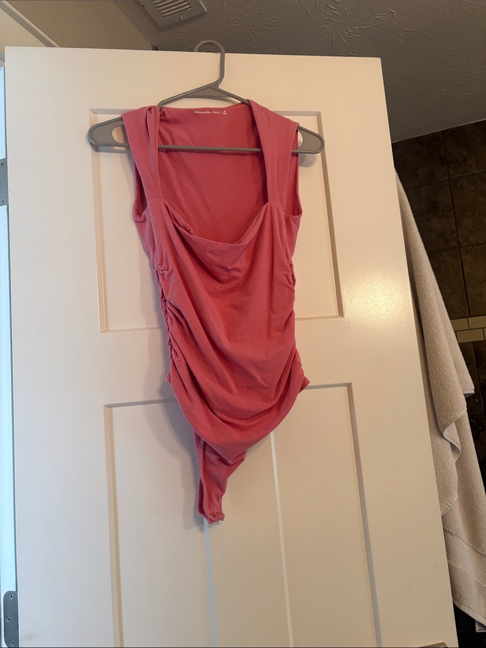 Abercrombie & Fitch Medium Ruched Pink Bodysuit